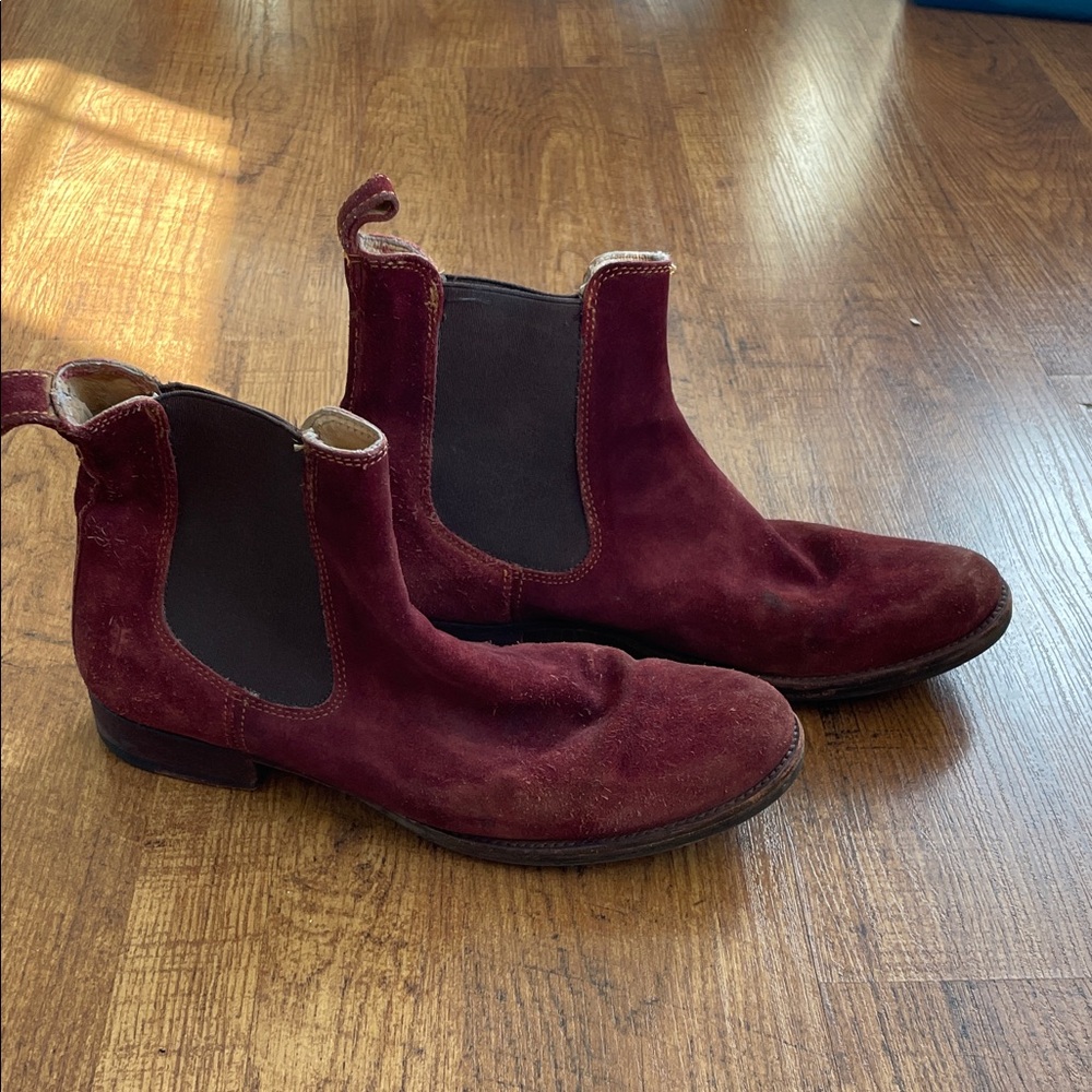 Women's Burgundy Frye Leather Chelsea Boots